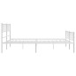vidaXL Giroletto con Testiera e Pediera Metallo Bianco 200x200 cm vidaXL Giroletto con Testiera e Pediera Metallo Bianco 200x200 cm