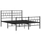 vidaXL Giroletto con Testiera e Pediera Metallo Nero 120x190 cm vidaXL Giroletto con Testiera e Pediera Metallo Nero 120x190 cm