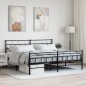 vidaXL Giroletto con Testiera e Pediera Metallo Nero 193x203 cm vidaXL Giroletto con Testiera e Pediera Metallo Nero 193x203 cm