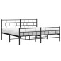 vidaXL Giroletto con Testiera e Pediera Metallo Nero 193x203 cm vidaXL Giroletto con Testiera e Pediera Metallo Nero 193x203 cm