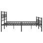 vidaXL Giroletto con Testiera e Pediera Metallo Nero 193x203 cm vidaXL Giroletto con Testiera e Pediera Metallo Nero 193x203 cm