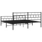 vidaXL Giroletto con Testiera e Pediera Metallo Nero 193x203 cm vidaXL Giroletto con Testiera e Pediera Metallo Nero 193x203 cm