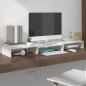 Supporto per Monitor Bianco 80x24x10,5cm Legno Massello di Pino Supporto per Monitor Bianco 80x24x10,5cm Legno Massello di Pino