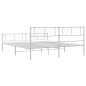 vidaXL Giroletto con Testiera e Pediera Metallo Bianco 183x213 cm