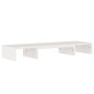 Supporto per Monitor Bianco 80x24x10,5cm Legno Massello di Pino Supporto per Monitor Bianco 80x24x10,5cm Legno Massello di Pino