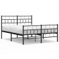 vidaXL Giroletto con Testiera e Pediera Metallo Nero 135x190 cm vidaXL Giroletto con Testiera e Pediera Metallo Nero 135x190 cm