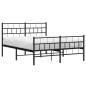 vidaXL Giroletto con Testiera e Pediera Metallo Nero 135x190 cm vidaXL Giroletto con Testiera e Pediera Metallo Nero 135x190 cm