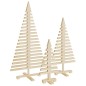 vidaXL Alberi di Natale Decorativi in Legno 3pz Legno Massello di Pino