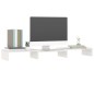 Supporto per Monitor Bianco 80x24x10,5cm Legno Massello di Pino Supporto per Monitor Bianco 80x24x10,5cm Legno Massello di Pino