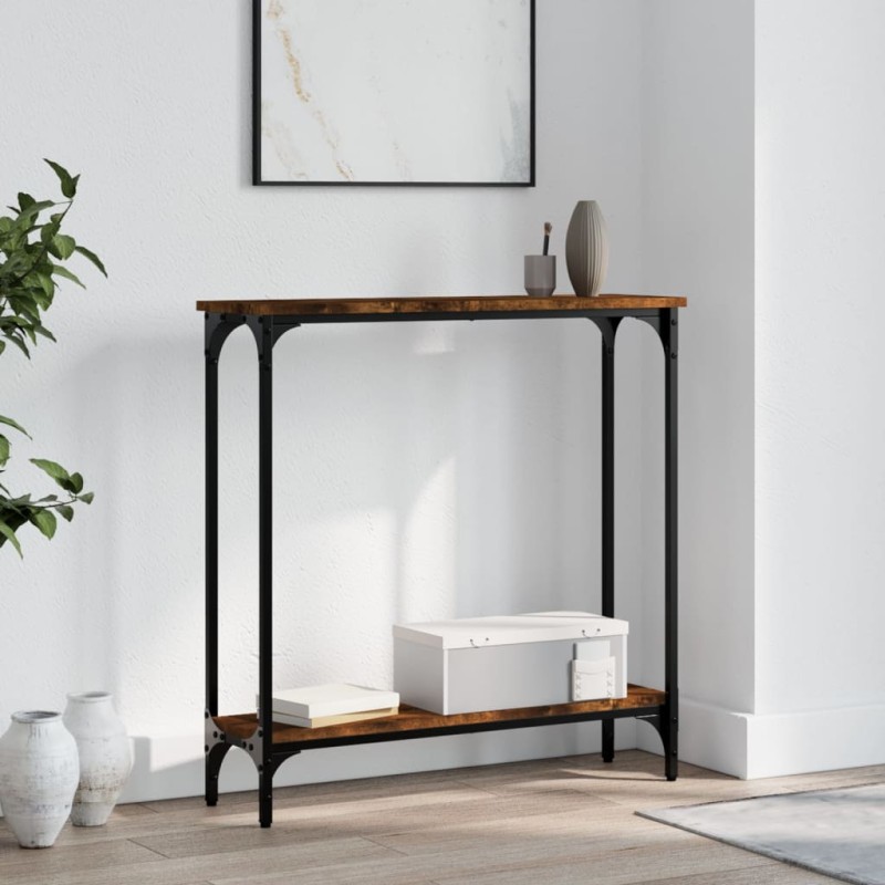 vidaXL Tavolino Consolle Rovere Fumo 75x22,5x75 cm Legno Multistrato vidaXL Tavolino Consolle Rovere Fumo 75x22,5x75 cm Legno Multistrato