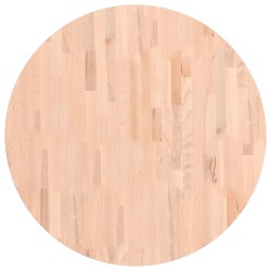 vidaXL Piano per Tavolo Ø80x2,5 cm Rotondo in Legno Massello di Faggio