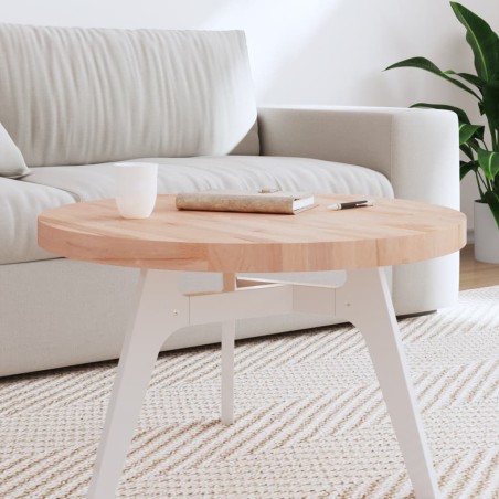 vidaXL Piano per Tavolo Ø70x4 cm Rotondo in Legno Massello di Faggio