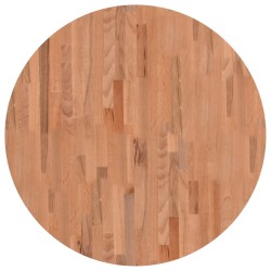 vidaXL Piano per Tavolo Ø80x2,5 cm Rotondo in Legno Massello di Faggio