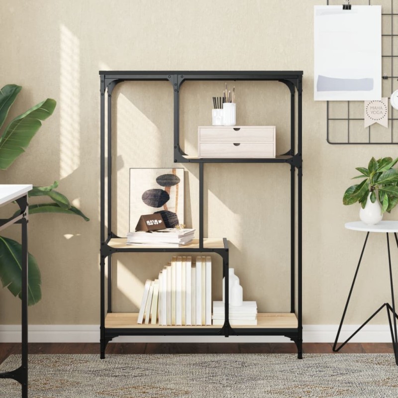 vidaXL Libreria Rovere Sonoma 81x36x115 cm Legno Multistrato e Acciaio vidaXL Libreria Rovere Sonoma 81x36x115 cm Legno Multistrato e Acciaio