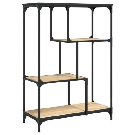 vidaXL Libreria Rovere Sonoma 81x36x115 cm Legno Multistrato e Acciaio