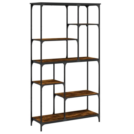 vidaXL Libreria Rovere Fumo 99x35,5x176 cm Legno Multistrato e Acciaio