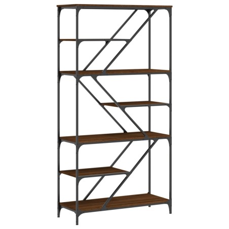 vidaXL Libreria Rovere Marrone 91x36x176cm Legno Multistrato e Acciaio