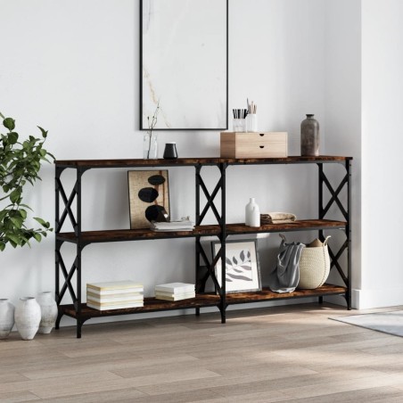 vidaXL Tavolo Consolle Rovere Fumo 156x28x80,5 cm in Legno Multistrato