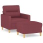 vidaXL Poltrona con Poggiapiedi Rosso Vino 60 cm in Tessuto vidaXL Poltrona con Poggiapiedi Rosso Vino 60 cm in Tessuto