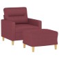 vidaXL Poltrona con Poggiapiedi Rosso Vino 60 cm in Tessuto vidaXL Poltrona con Poggiapiedi Rosso Vino 60 cm in Tessuto