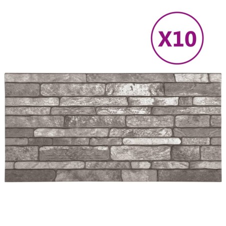 vidaXL Pannelli Murali 3D con Design a Mattoni Grigio Scuro 10 pz EPS