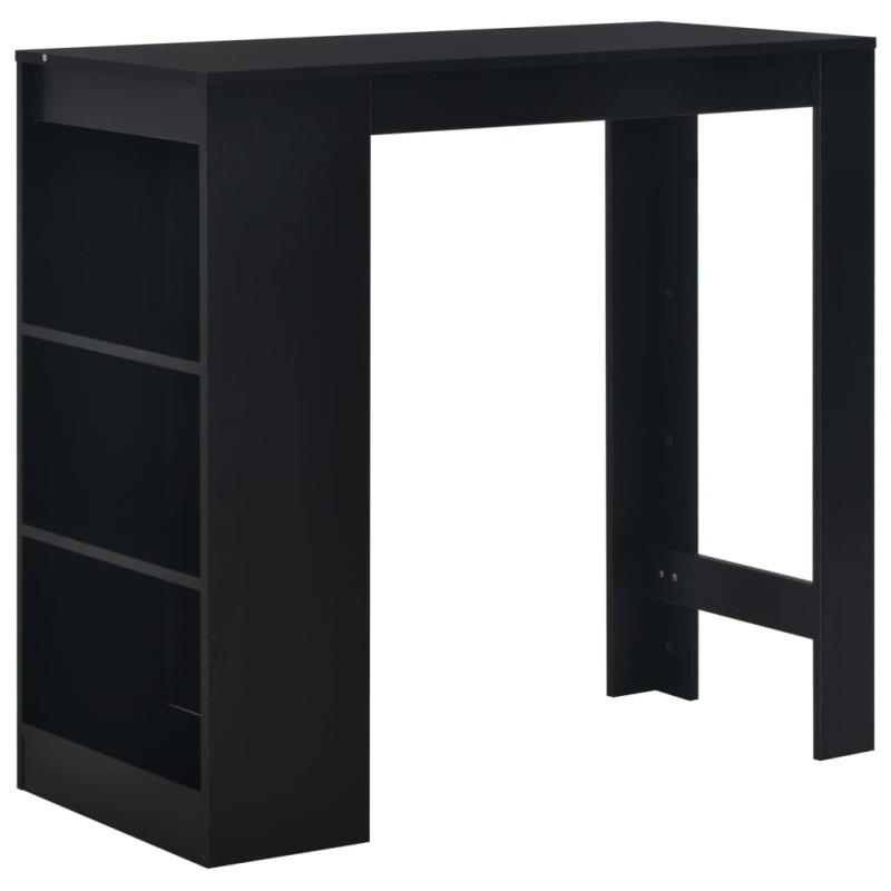 vidaXL Tavolo da Bar con Ripiano Nero 110x50x103 cm vidaXL Tavolo da Bar con Ripiano Nero 110x50x103 cm