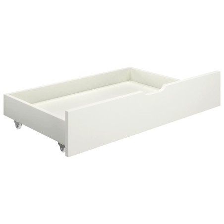 vidaXL Cassetti per Letto 2 pz Bianchi in Legno Massello di Pino
