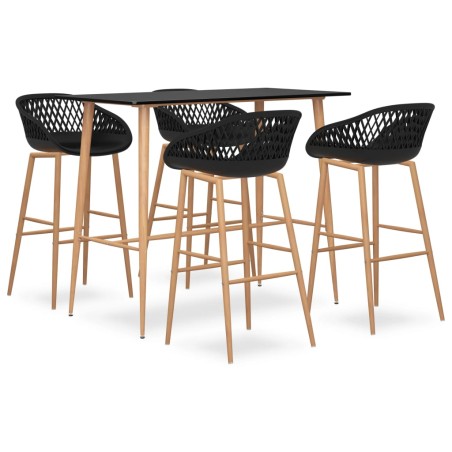 vidaXL Set da Bar 5 pz Nero