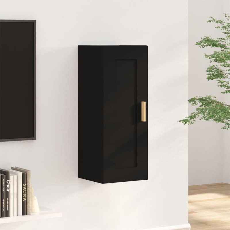 vidaXL Armadietto a Muro Nero 35x34x90 cm in Legno Multistrato vidaXL Armadietto a Muro Nero 35x34x90 cm in Legno Multistrato
