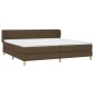 vidaXL Giroletto a Molle con Materasso Marrone Scuro 200x200cm Tessuto
