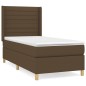 vidaXL Giroletto a Molle con Materasso Marrone Scuro 100x200cm Tessuto