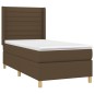 vidaXL Giroletto a Molle con Materasso Marrone Scuro 100x200cm Tessuto