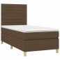 vidaXL Letto a Molle Materasso e LED Marrone Scuro 100x200 cm Tessuto