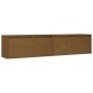 Pensili 2 pz Marrone Miele 80x30x35cm in Legno Massello di Pino Pensili 2 pz Marrone Miele 80x30x35cm in Legno Massello di Pino