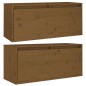 Pensili 2 pz Marrone Miele 80x30x35cm in Legno Massello di Pino Pensili 2 pz Marrone Miele 80x30x35cm in Legno Massello di Pino