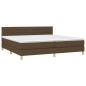 vidaXL Giroletto a Molle con Materasso Marrone Scuro 200x200cm Tessuto