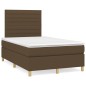 vidaXL Giroletto a Molle con Materasso Marrone Scuro 120x200cm Tessuto