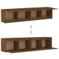 Pensili 2 pz Marrone Miele 80x30x35cm in Legno Massello di Pino Pensili 2 pz Marrone Miele 80x30x35cm in Legno Massello di Pino