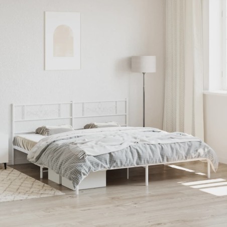 vidaXL Giroletto con Testiera Metallo Bianco 183x213 cm