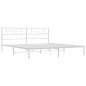 vidaXL Giroletto con Testiera Metallo Bianco 183x213 cm vidaXL Giroletto con Testiera Metallo Bianco 183x213 cm
