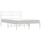vidaXL Giroletto con Testiera Metallo Bianco 140x190 cm vidaXL Giroletto con Testiera Metallo Bianco 140x190 cm