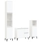 vidaXL Set di Mobili da Bagno 3 pz Bianco in Legno Multistrato