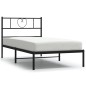 vidaXL Giroletto con Testiera in Metallo Nero 107x203 cm