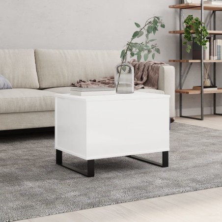 vidaXL Tavolino Salotto Bianco Lucido 60x44,5x45 cm Legno Multistrato
