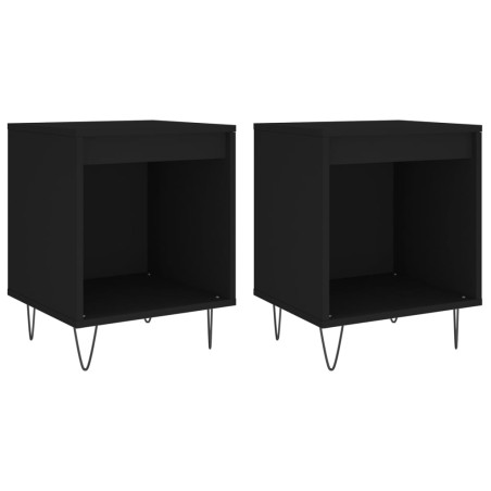vidaXL Comodini 2pz Neri 40x35x50 cm in Legno Multistrato