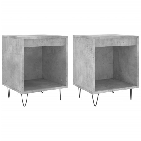 vidaXL Comodini 2pz Grigio Cemento 40x35x50 cm in Legno Multistrato