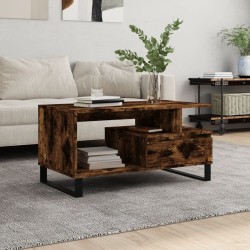 vidaXL Tavolino da Salotto Rovere Fumo 90x49x45 cm Legno Multistrato
