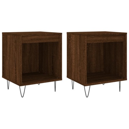 vidaXL Comodini 2pz Rovere Marrone 40x35x50 cm in Legno Multistrato