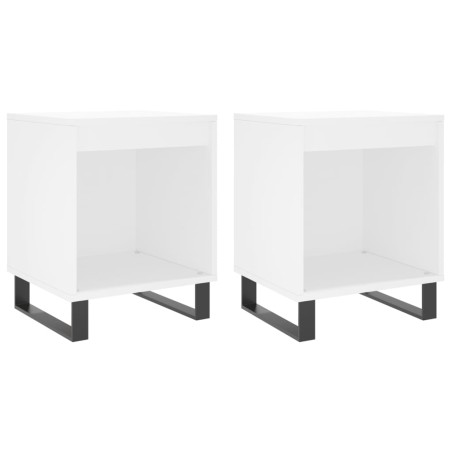 vidaXL Comodini 2pz Bianchi 40x35x50 cm in Legno Multistrato