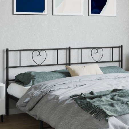 vidaXL Testiera in Metallo Nero 180 cm